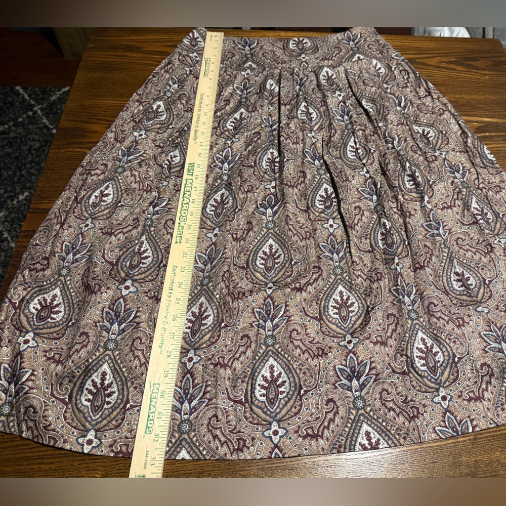 Vintage 90s Talbots Long Pleated‎ Paisley Skirt Women’s 16 Midi USA whimsygoth - Picture 7 of 16